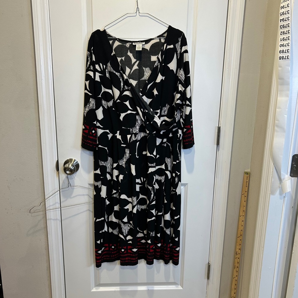 Jessica London Womens Faux Wrap Abstract Floral Print Jersey‎ Dress Size 16